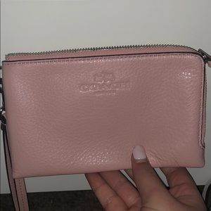 light pink coach wristlet